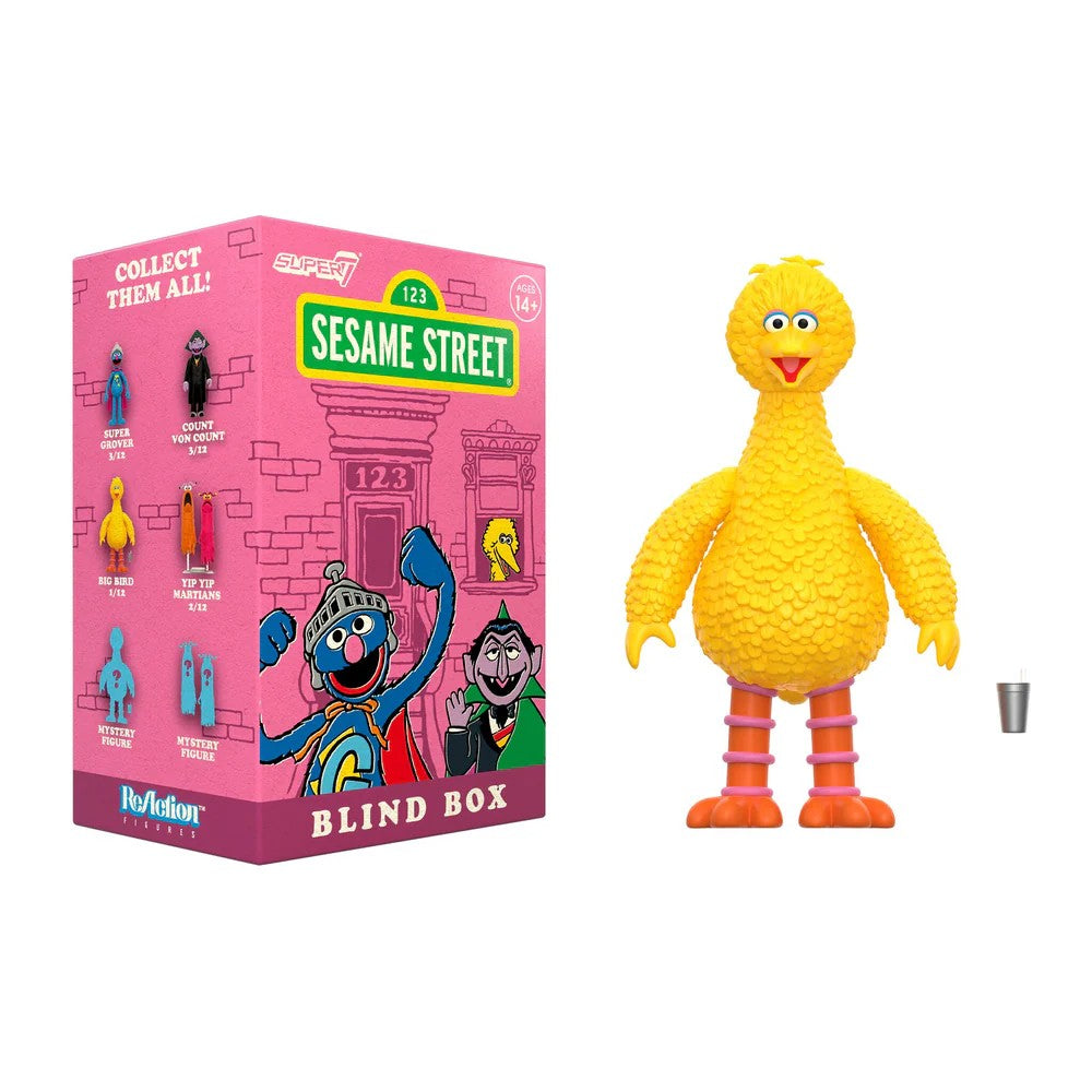 Super7 Sesame Street Wave 02 Blind Box ReAction Figure- Big Bird - 3.75" with Accessory