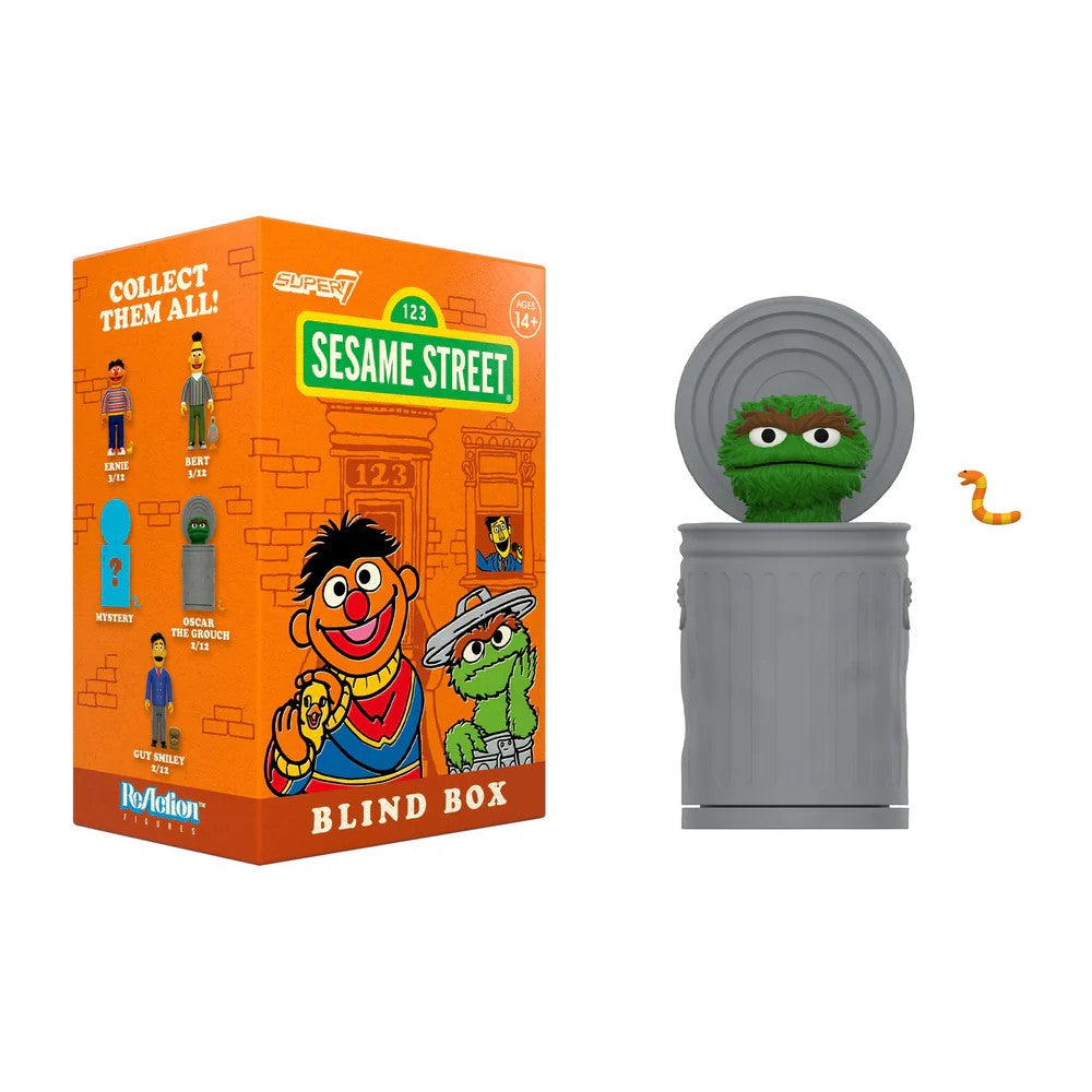 Super7 Sesame Street Wave 03 Blind Box ReAction Figure- Oscar the Grouch - 3.75" with Accessory