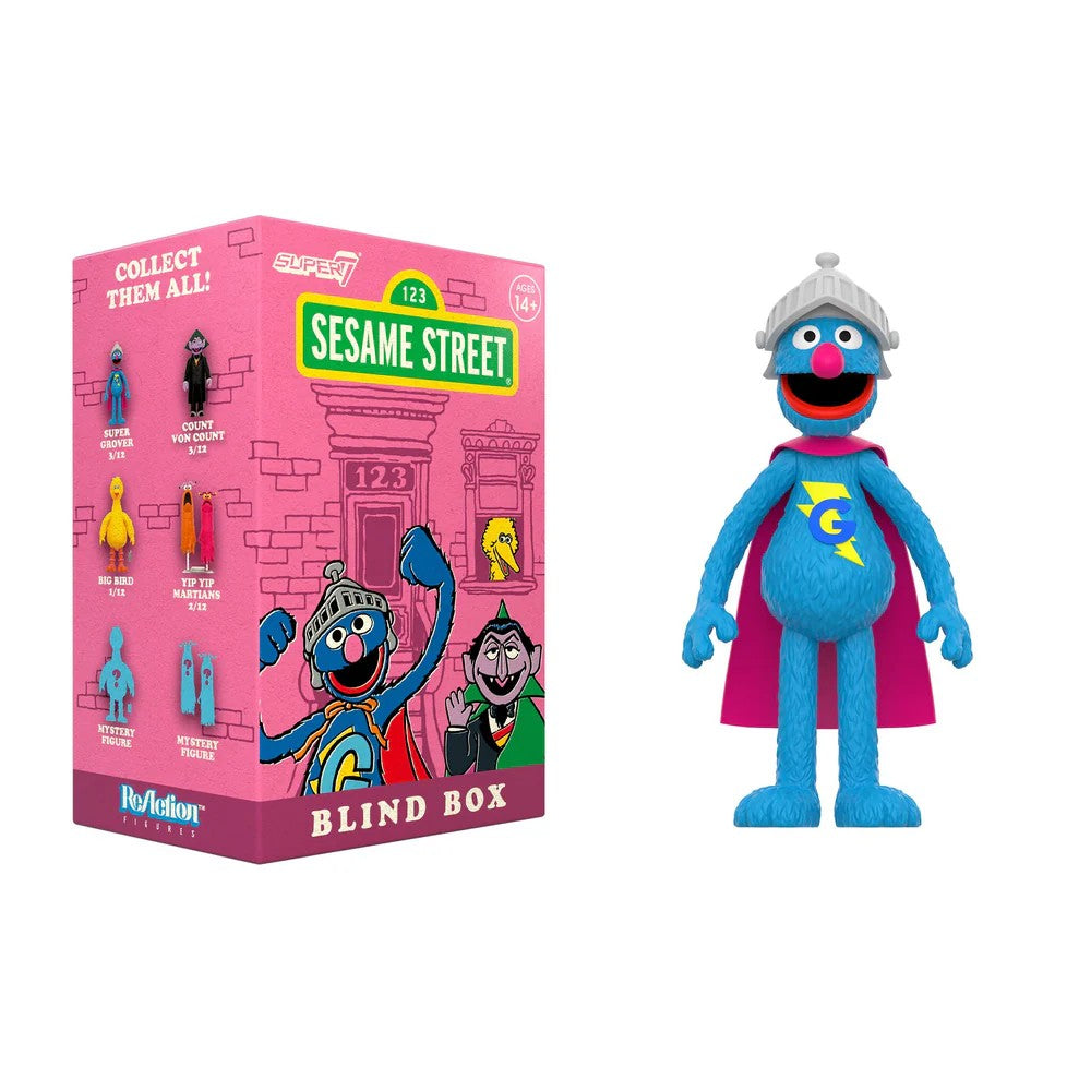 Super7 Sesame Street Wave 02 Blind Box ReAction Figure- Super Grover - 3.75" with Accessory
