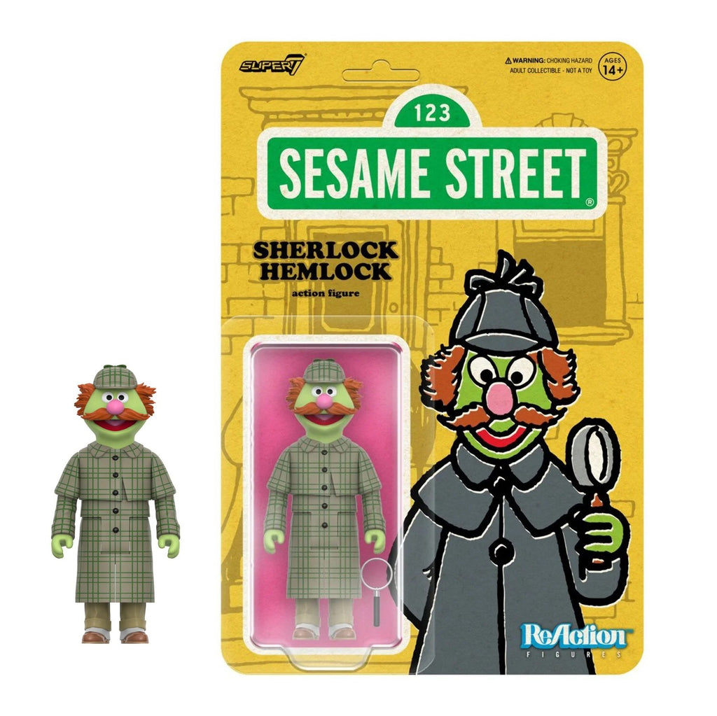 Super7 Sesame Street Wave 03 ReAction Figure-Sherlock Hemlock - 3.75" with Accessory