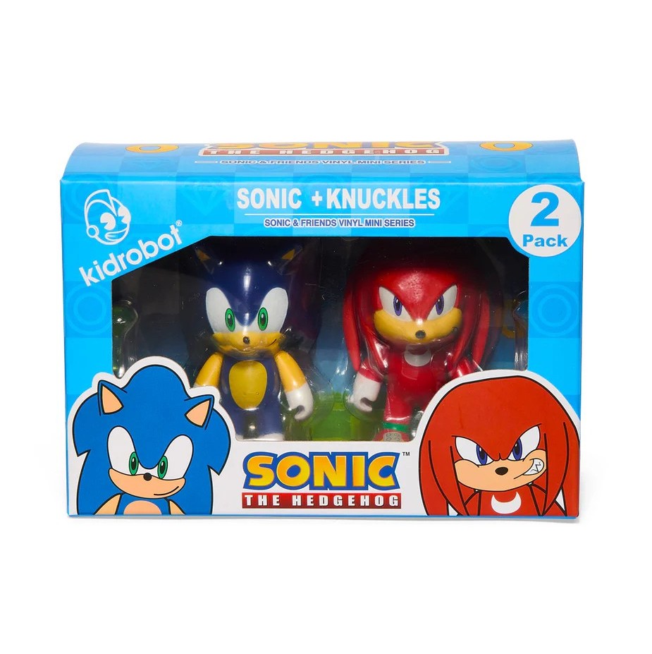 Kidrobot Sonic The Hedgehog- Sonic and Knuckles- 3-inch Vinyl 2-pack