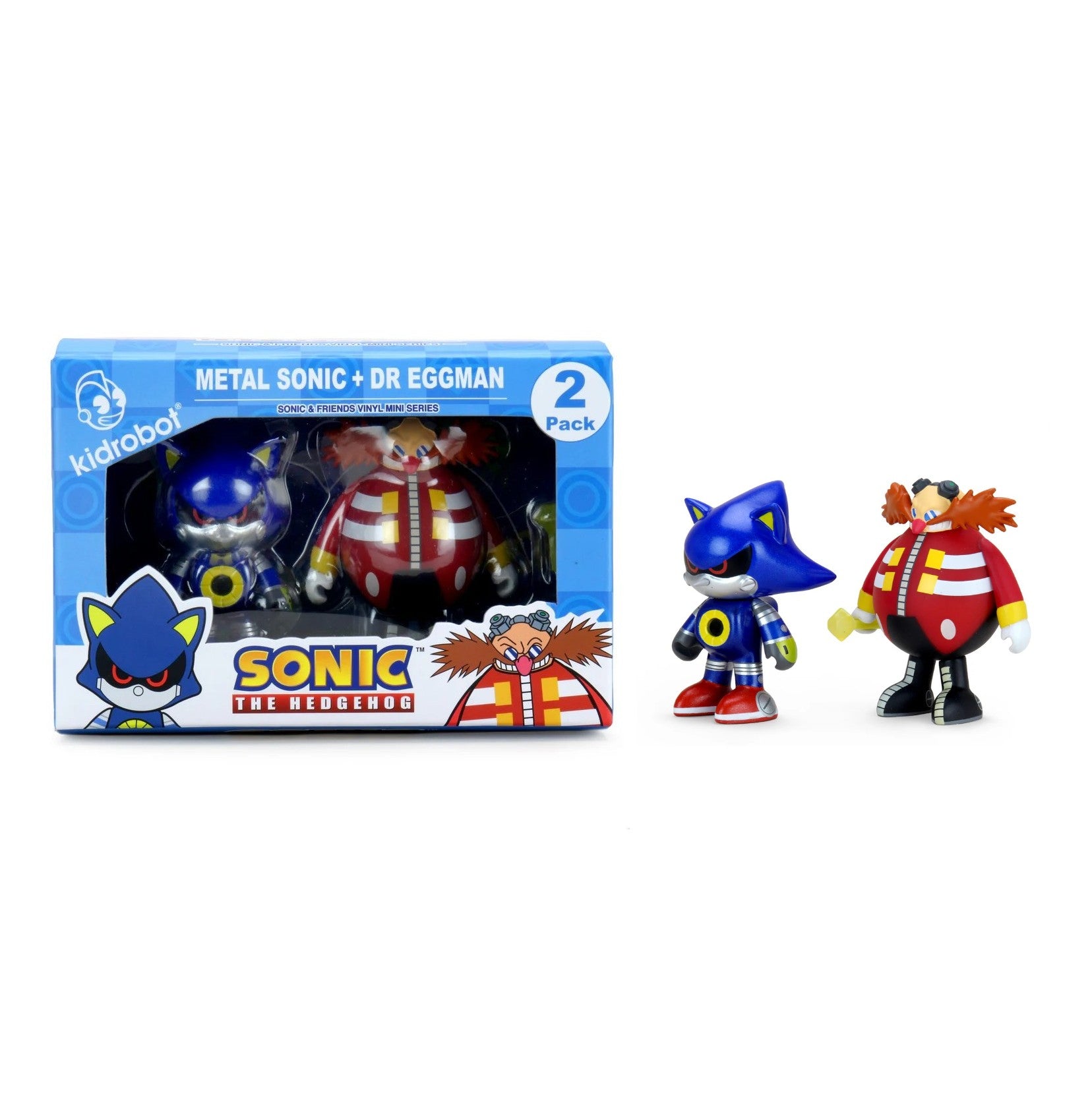 Kidrobot Sonic The Hedgehog- Metal Sonic and Dr. Eggman- 3-inch Vinyl 2-pack