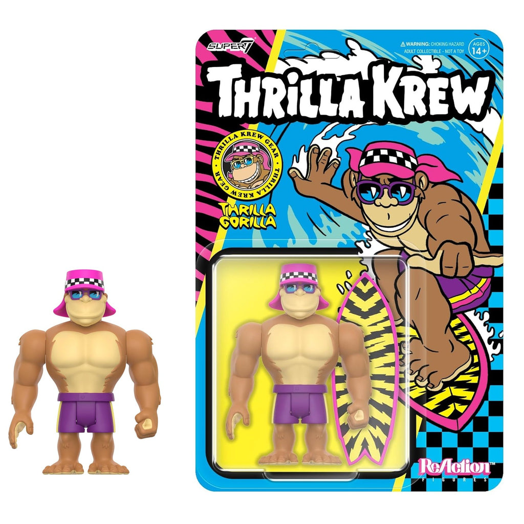 Super7 Thrilla Krew ReAction Figure- Thrilla Gorilla - 3.75" Action Figure with Accessory