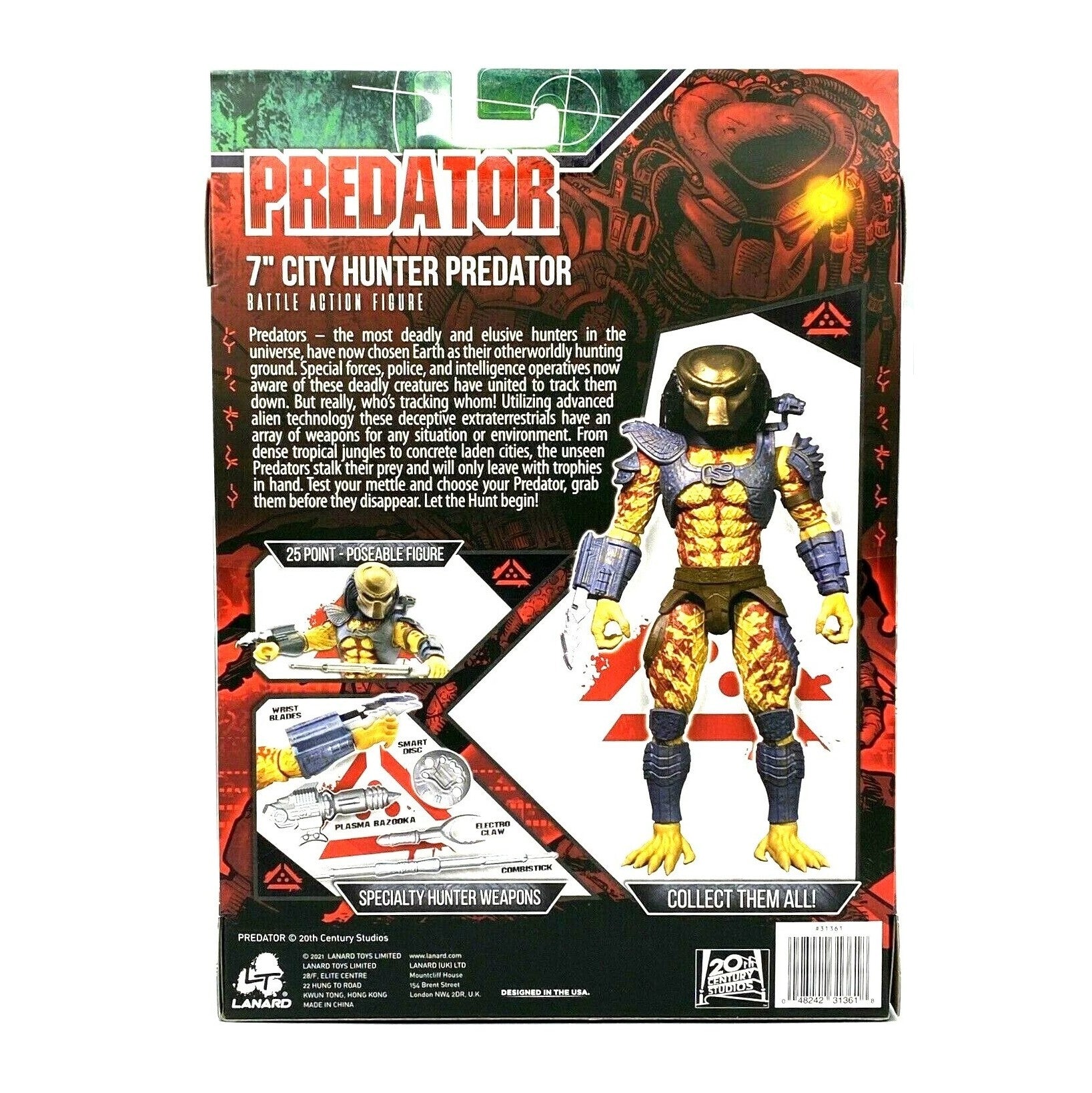 CITY HUNTER PREDATOR 7-Inch 25 Point-Poseable Battle Action Figure/Toy (2021)