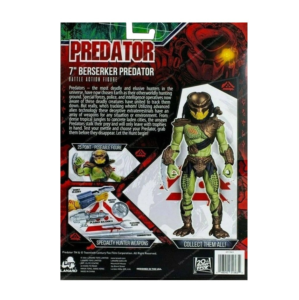 BERSERKER PREDATOR 7-inch 25 Point-Poseable Battle Action Figure with Weapon (2021)