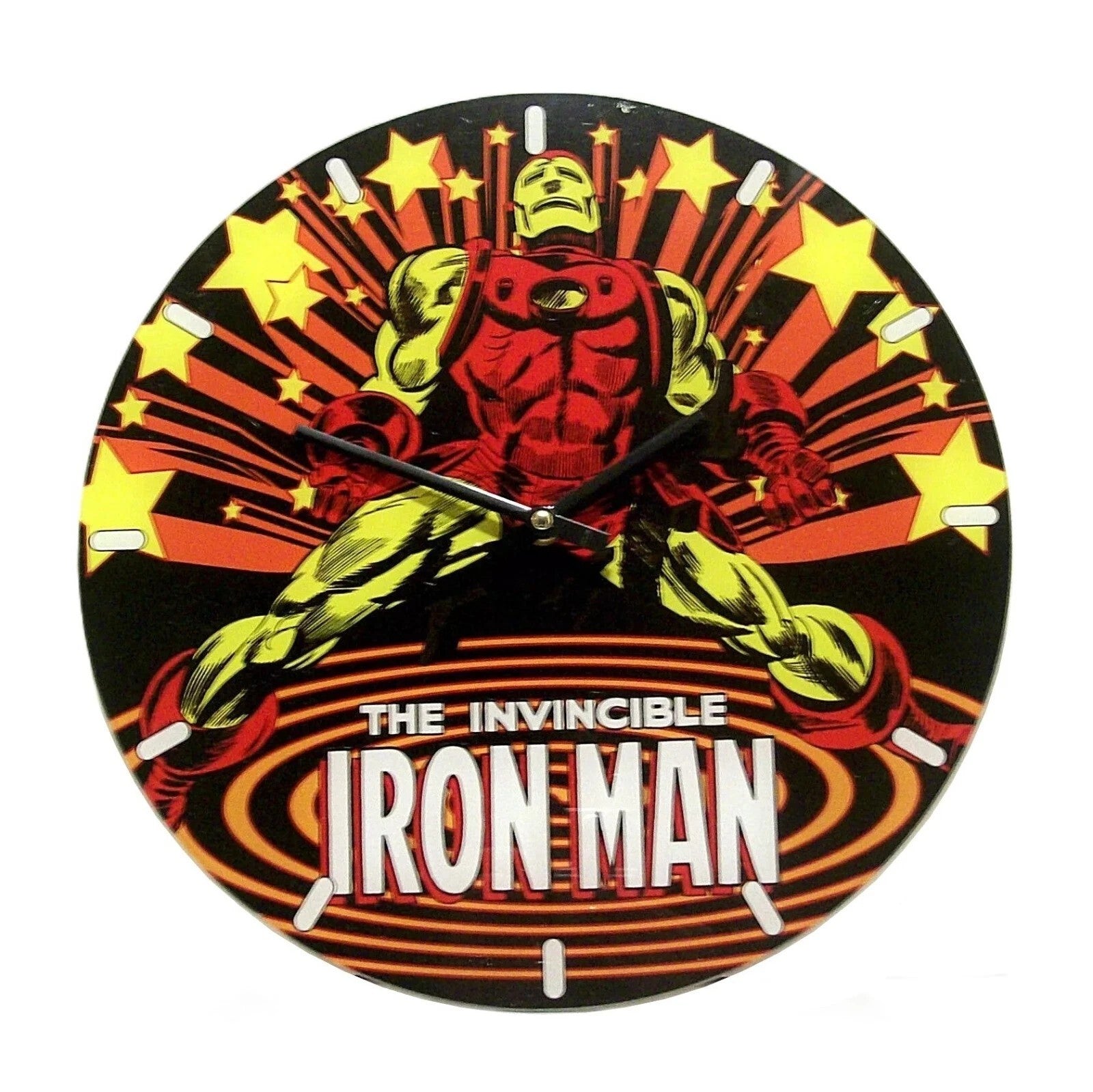 IRON MAN Marvel Comics Retro 13.75-inch Collectible Glass Clock (2010)