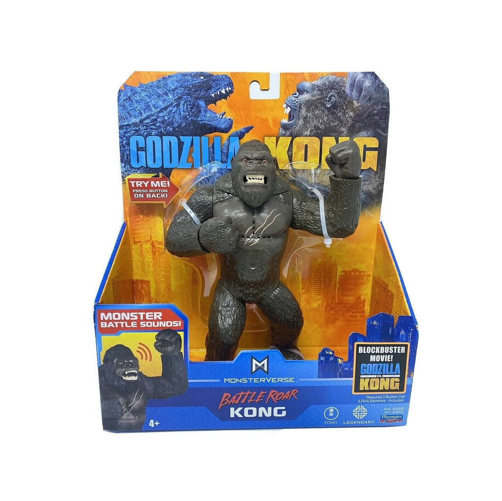 Playmates Toys Godzilla vs Kong- Battle Roar Kong- 7-inch Poseable Action Figure with Sound