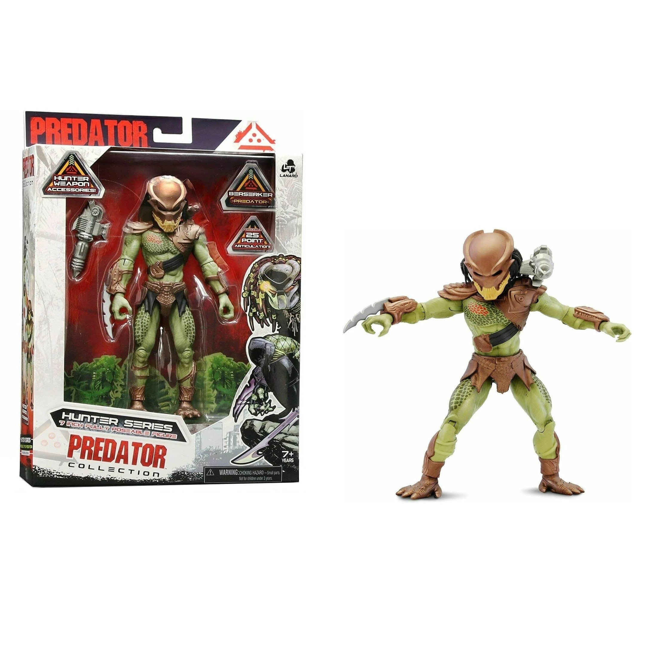 BERSERKER PREDATOR 7-inch 25 Point-Poseable Battle Action Figure with Weapon (2021)