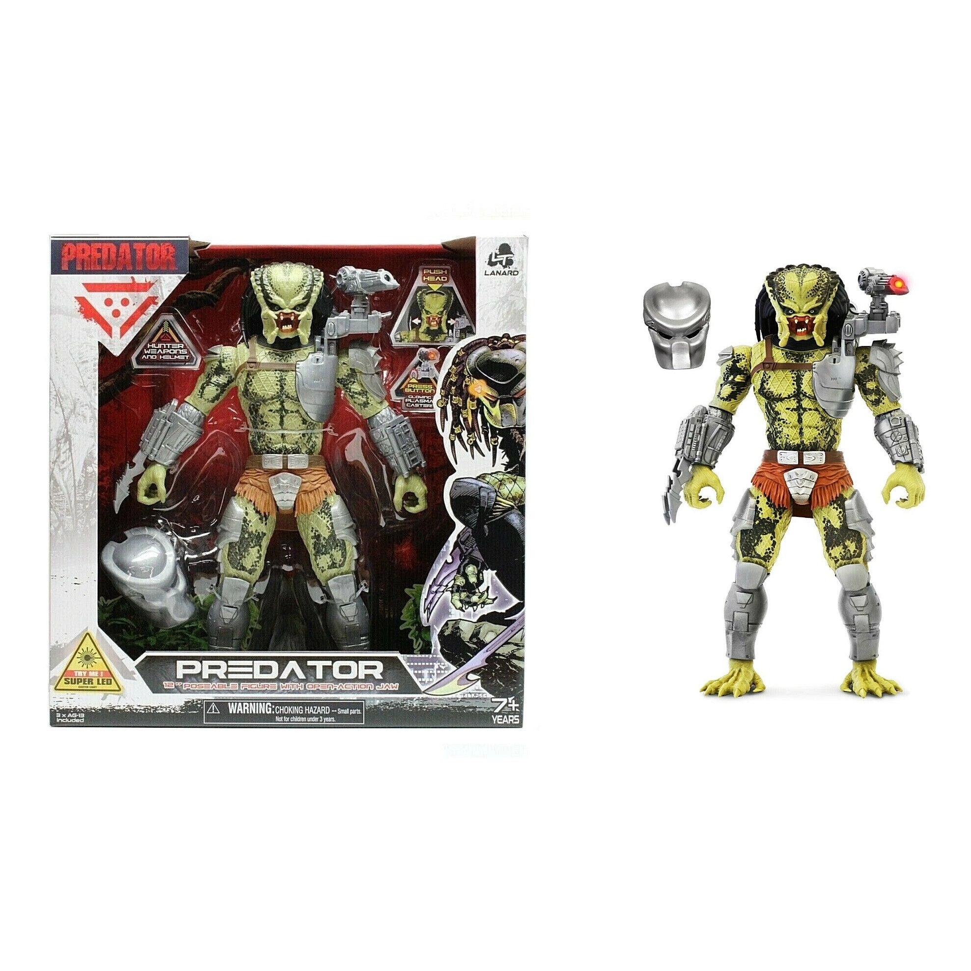Lanard Toys- PREDATOR- Poseable Battle Action Figure/Toy 12-inch With Open-Action Jaw