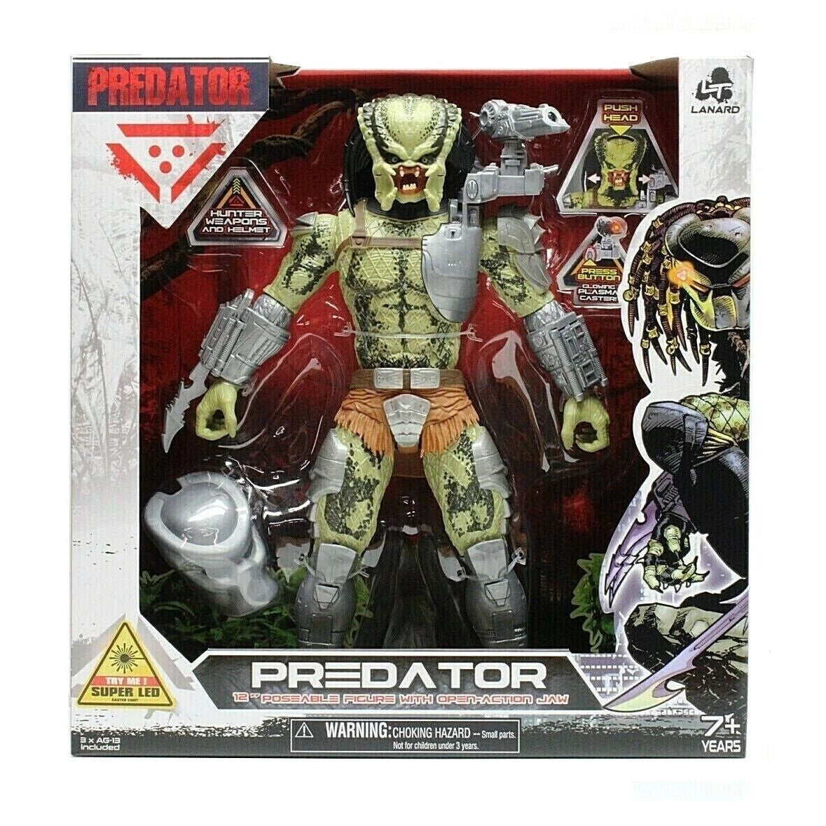 Lanard Toys- PREDATOR- Poseable Battle Action Figure/Toy 12-inch With Open-Action Jaw