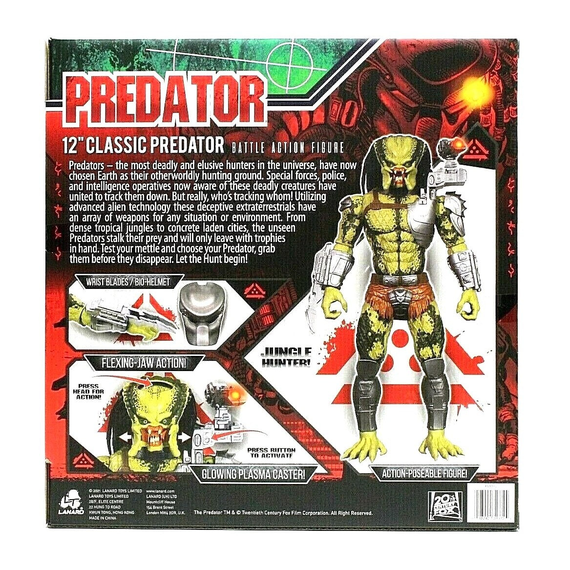 Lanard Toys- PREDATOR- Poseable Battle Action Figure/Toy 12-inch With Open-Action Jaw