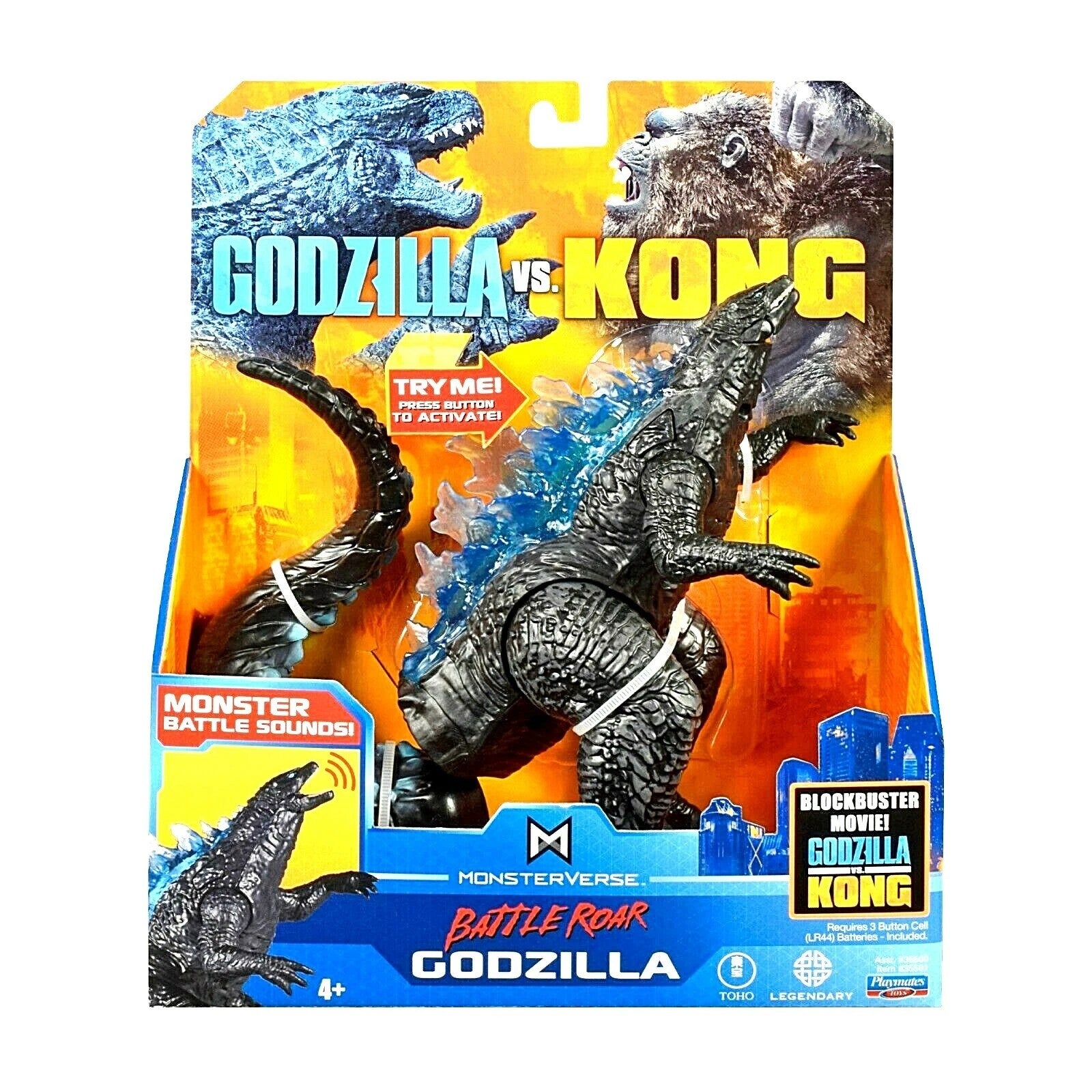 BATTLE ROAR GODZILLA Playmates Toys 7" Godzilla vs Kong Action Figure (2021)